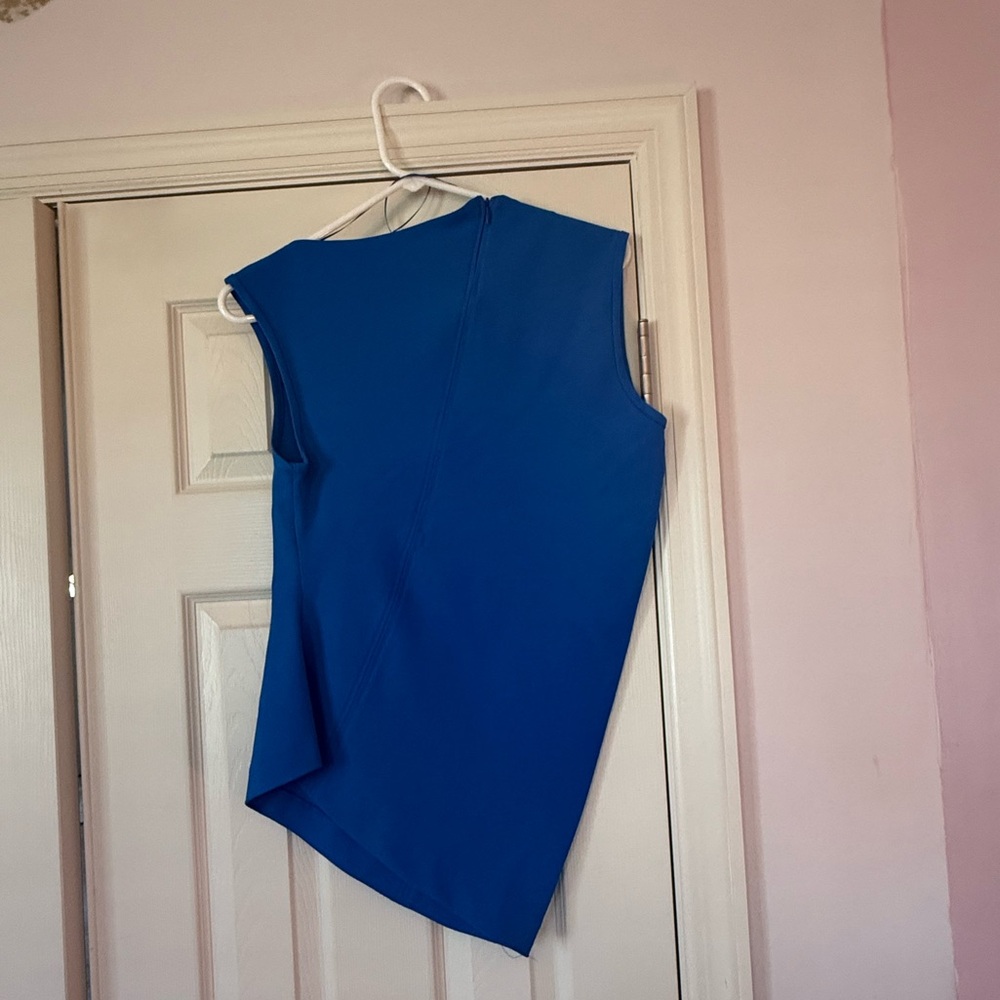 NWT ZARA Asymmetrical Top - Mid Blue - Small - Picture 9 of 14